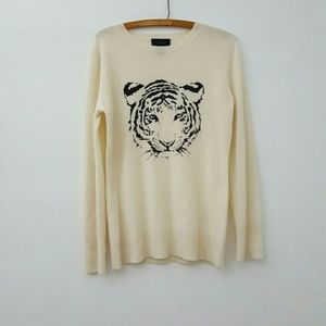 C3 CASHMERE Cream Cashmere Tiger Sweater